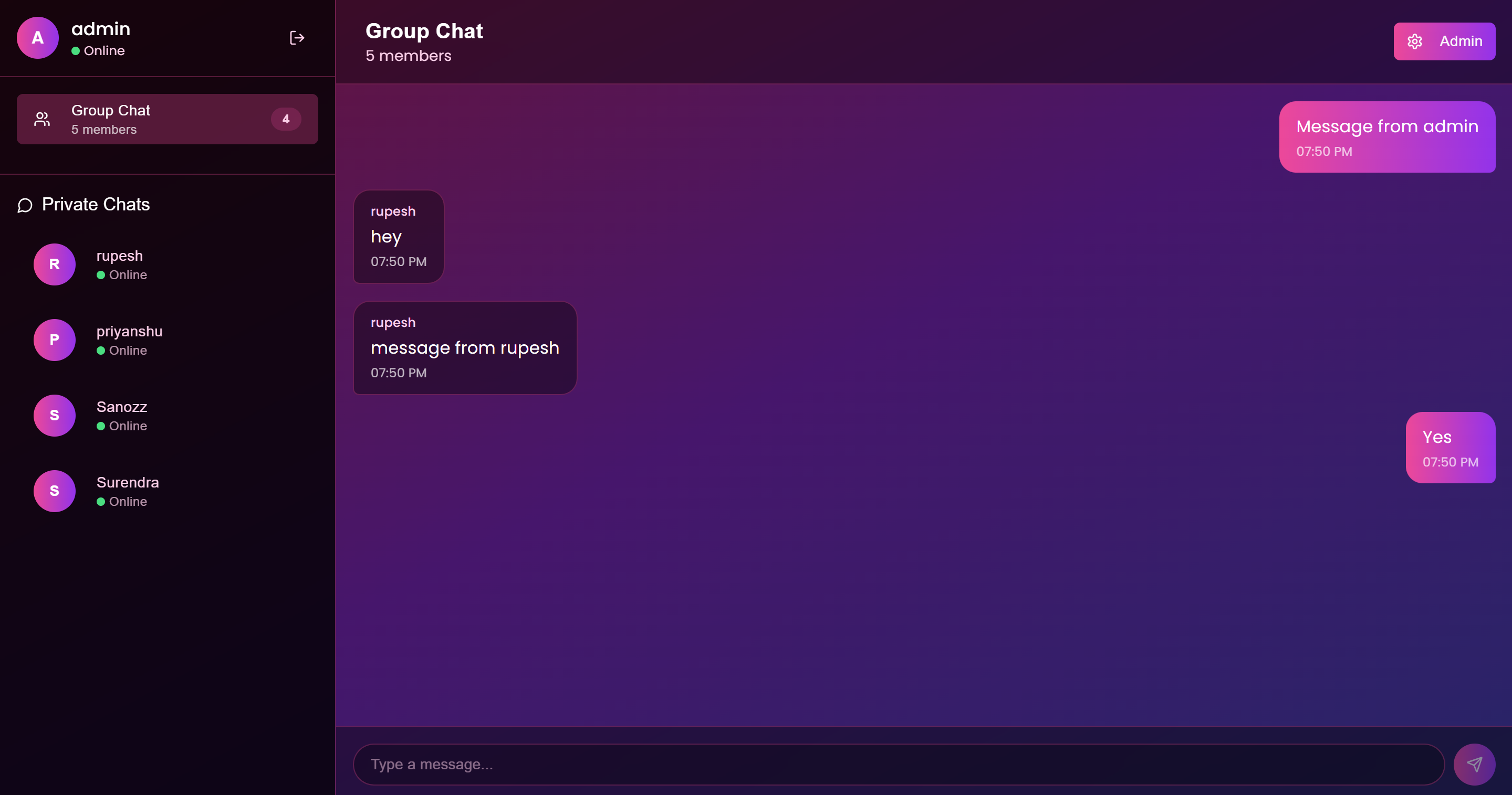 Chat System (Full Stack)